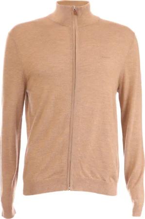 Gant - "Extrafine" Strickjacke für Herren, Durchgehender Reißverschluss, Merinowolle (Sand)