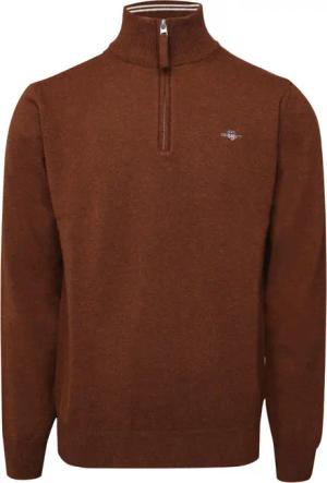Gant - Fleece für Herren, mit halbem Reißverschluss, Schafwolle (Braun)