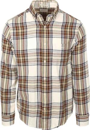Gant Hemd Flanell Kariert Ecru - Größe 3XL