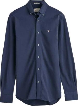 Gant - Hemd für Herren, Pique Trikot, Regulär (Marine)