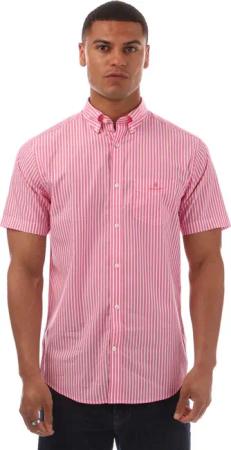 Gant - Hemd für Herren Walkstoff Regulärkurzärmlig (Pink)