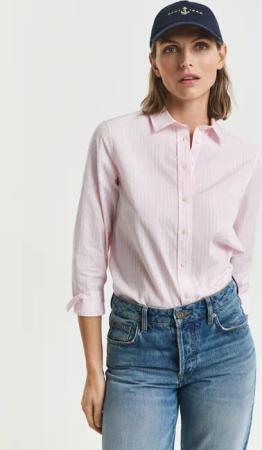Gant Hemdbluse "REG POPLIN STRIPED SHIRT" mit einer kleinen Logostickerei auf der Brust