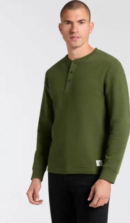 Gant Henleyshirt "WAFFLE LS HENLEY" Rundhalsausschnitt, Regular fit, Waffelstruktur