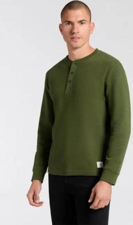 Gant Henleyshirt WAFFLE LS HENLEY Rundhalsausschnitt, Regular fit, Waffelstruktur