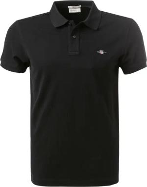 Gant Herren Polo-Shirt schwarz Slim Fit
