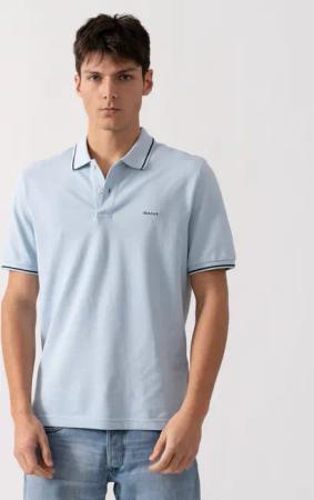 GANT Herren Poloshirt mit kurzen Ärmeln und Tipping aus Piqué