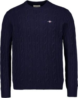 Gant Herren Pullover blau Wolle unifarben