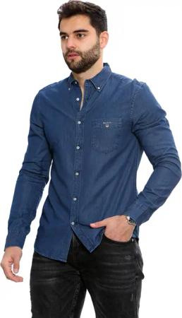 Gant Herren Regular Fit Hemd | Das Indigo Hemd