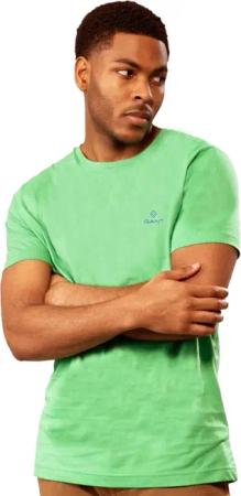Gant | Herren T-Shirt mit Rundhalsausschnitt Kontrast Logo - Grün
