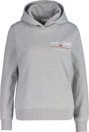 Gant Hoodie REG GRAPHIC HOODIE gerippte Abschlüsse, Kapuze ohne Kordel
