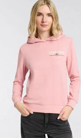 Gant Hoodie REG GRAPHIC HOODIE gerippte Abschlüsse, Kapuze ohne Kordel