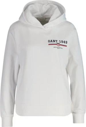 Gant Hoodie REG GRAPHIC HOODIE gerippte Abschlüsse, Kapuze ohne Kordel