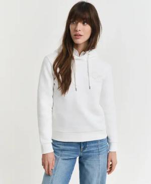 Gant Hoodie "REG TONAL SHIELD HOODIE", Ton in Ton Stickerei, Rippbündchen