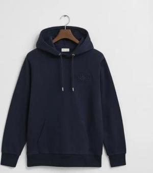 Gant Hoodie TONAL SHIELD Ton-in-Ton Stickerei, regular fit, Sweatshirt