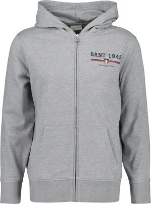 Gant Kapuzensweatjacke "GRAPHIC FULL ZIP HOODIE" Kängurutasche, Rippbündchen, Print
