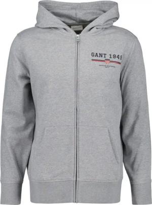 Gant Kapuzensweatjacke GRAPHIC FULL ZIP HOODIE Kängurutasche, Rippbündchen, Print