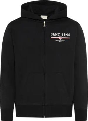 Gant Kapuzensweatjacke GRAPHIC FULL ZIP HOODIE Kängurutasche, Rippbündchen, Print