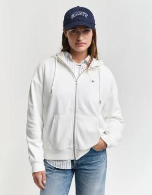 Gant Kapuzensweatjacke SHIELD ZIP HOODIE Grafische GANT-Stickerei auf der Brust
