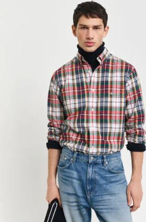 Gant Karohemd "REG POPLIN TARTAN CHECK SHIRT" Regular Fit Popeline Hemd mit Tartan-Karomuster