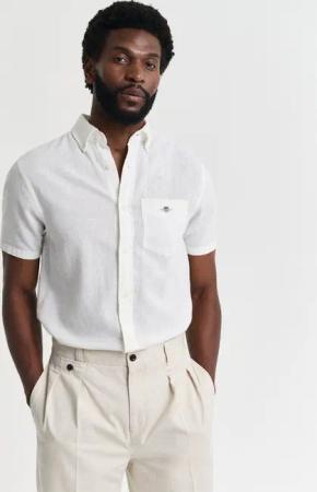 Gant Kurzarmhemd REG COTTON LINEN SS SHIRT