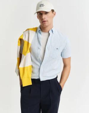 Gant Kurzarmhemd "REG COTTON LINEN STRIPE SS SHIRT" ist ideal für warme Sommertage