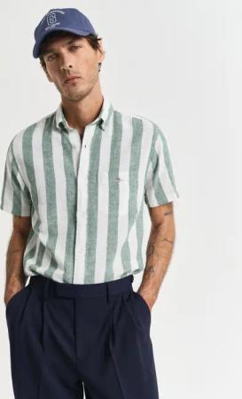Gant Kurzarmhemd "REG COTTON LINEN STRIPE SS SHIRT"