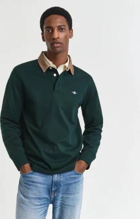 Gant Langarm-Poloshirt "CORD COLLAR HEAVY RUGGER" Cordkragen, regular fit, seitliche Saumschlitze