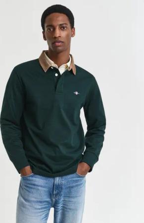 Gant Langarm-Poloshirt CORD COLLAR HEAVY RUGGER Cordkragen, regular fit, seitliche Saumschlitze