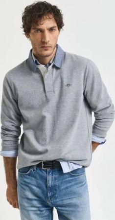 Gant Langarm-Poloshirt REG CHAMBRAY HEAVY RUGGER