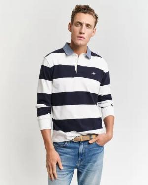 Gant Langarm-Poloshirt REG CHAMBRAY STRIPE HEAVY RUGGER