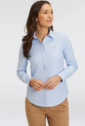 Gant Langarmbluse "New Slim Stretch Oxford Blouse" für bequemen Sitz u. Bewegungsfreiheit, New Slim Stretch, bügelfrei