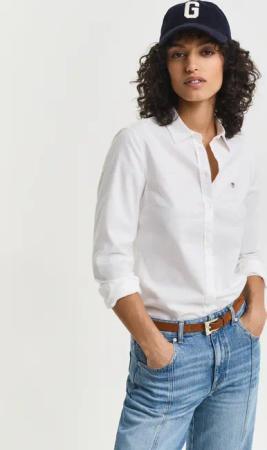 Gant Langarmbluse "New Slim Stretch Oxford Blouse" für bequemen Sitz u. Bewegungsfreiheit, New Slim Stretch, bügelfrei
