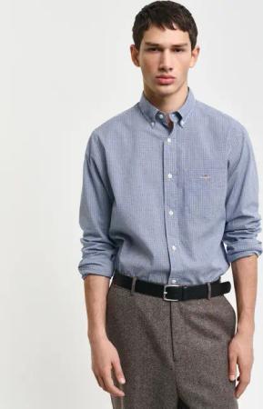 Gant Langarmhemd "REG POPLIN MICRO GINGHAM SHIRT" Regular Fit Popeline Hemd mit Vichy-Minikaro