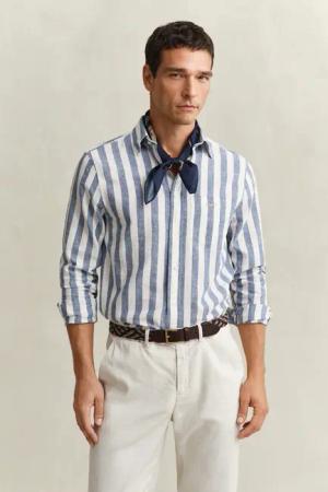 Gant Langarmhemd "REGULAR COTTON LINEN STRIPE" Button-down-Kragen