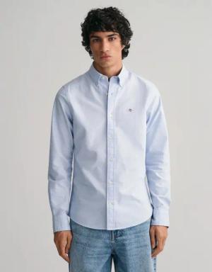 Gant Langarmhemd Slim Fit Oxford Hemd strukturiert langlebig dicker Oxford Hemd Slim Fit