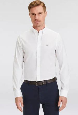 Gant Langarmhemd Slim Fit Popeline Hemd leichte Baumwolle strapazierfähig pflegeleicht mit klassischer Logostickerei auf der Brust