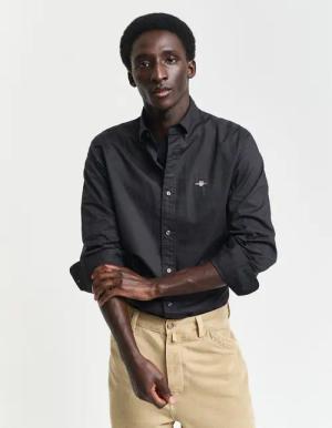 Gant Langarmhemd Slim Fit Popeline Hemd leichte Baumwolle strapazierfähig pflegeleicht mit klassischer Logostickerei auf der Brust