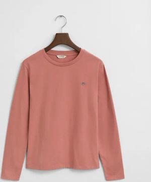 Gant Langarmshirt "REG SHIELD LS T-SHIRT" kleine Logostickerei auf der Brust