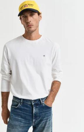 Gant Langarmshirt REG SHIELD LS T-SHIRT mit Logostickerei auf der Brust