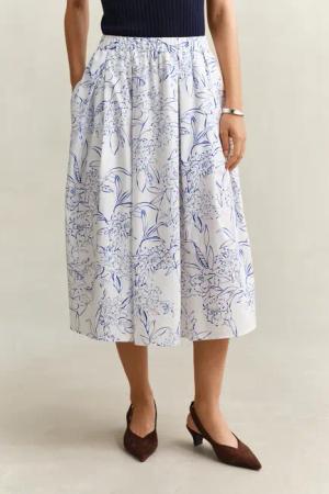 Gant Midirock "FLORAL PRINT PULL ON SKIRT" geblümt, mittlere Leibhöhe