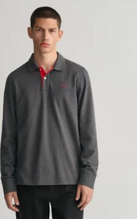 Gant Poloshirt "REG CONTRAST PIQUE LS POLO" mit kontrastfarbenen Einsätzen