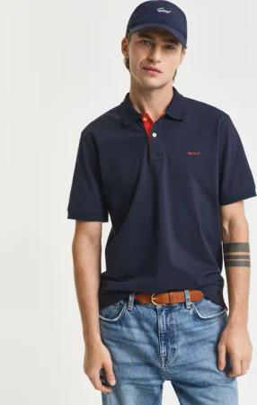 Gant Poloshirt "REG CONTRAST PIQUE SS RUGGER" mit kontrastfarbenen Einsätzen