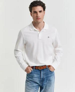 Gant Poloshirt REG SHIELD LS PIQUE RUGGER mit Logotickerei auf der Brust