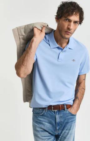 Gant Poloshirt "REG SHIELD SS PIQUE POLO" mit Logo und Flachstrickkragen 100% Baumwolle Pique