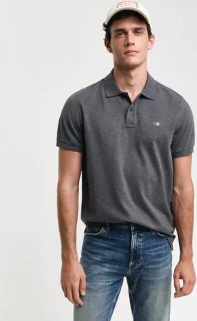 Gant Poloshirt REG SHIELD SS PIQUE POLO mit Logo und Flachstrickkragen 100% Baumwolle Pique