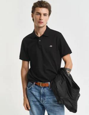 Gant Poloshirt REG SHIELD SS PIQUE POLO mit Logo und Flachstrickkragen 100% Baumwolle Pique