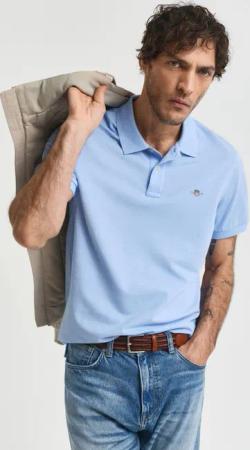 Gant Poloshirt REG SHIELD SS PIQUE POLO mit Logo und Flachstrickkragen 100% Baumwolle Pique