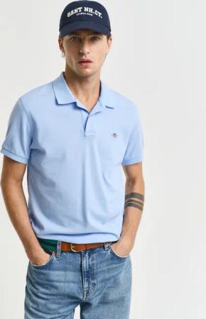 Gant Poloshirt "SLIM SHIELD SS PIQUE POLO" mit Logostickerei auf der Brust