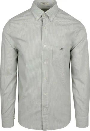 Gant Poplin Banker Hemd Stripe Grun - Größe XXL