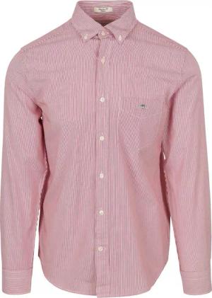 Gant Poplin Banker Hemd Stripe Rot - Größe M
